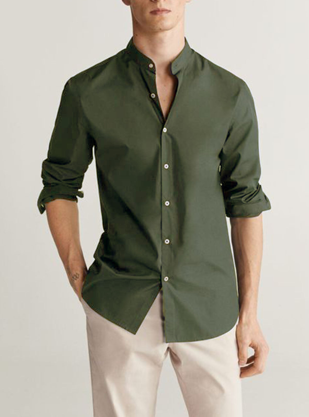 Mandarin Collar Plain Shirt - Series 1