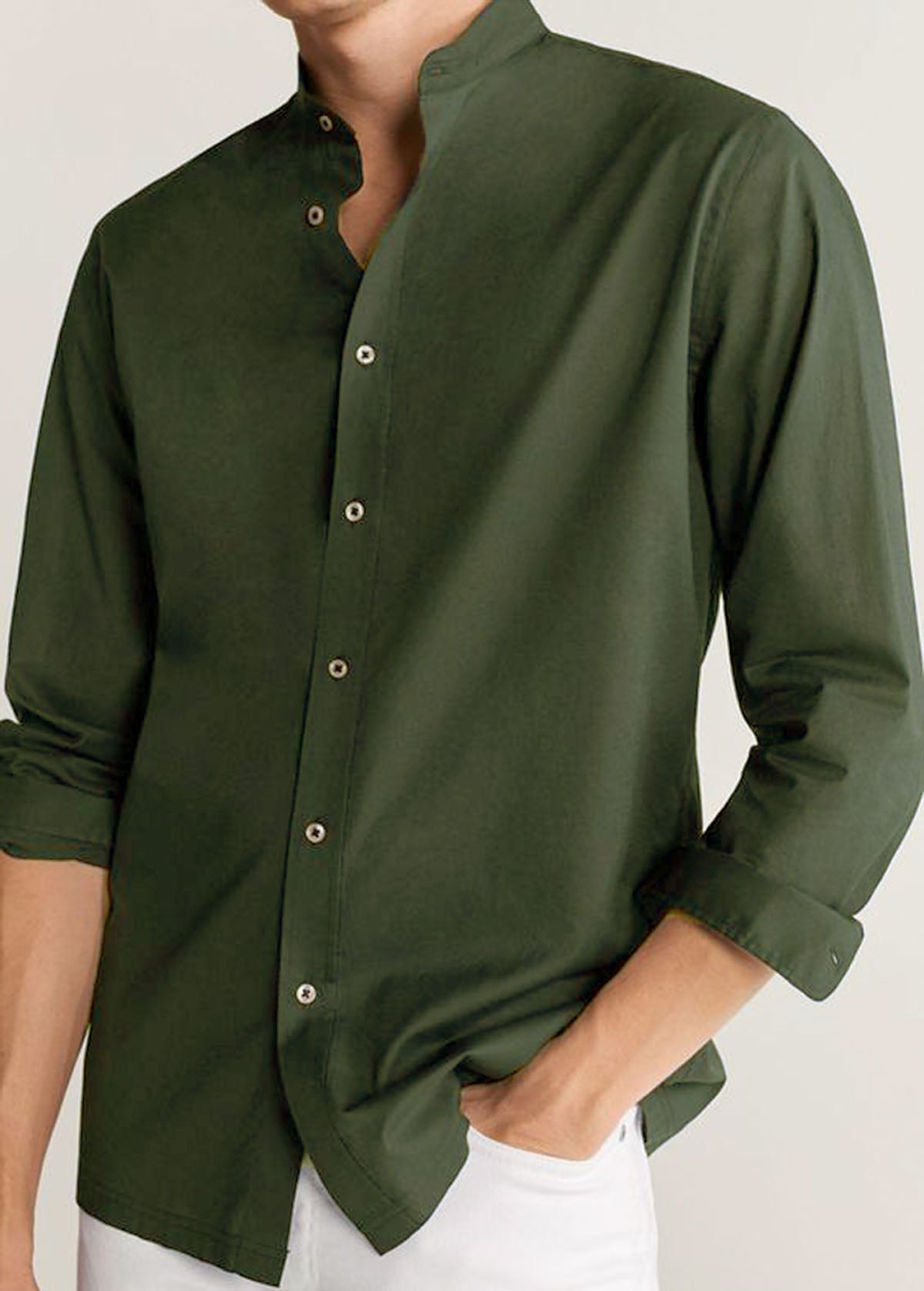 Mandarin Collar Plain Shirt - Series 1