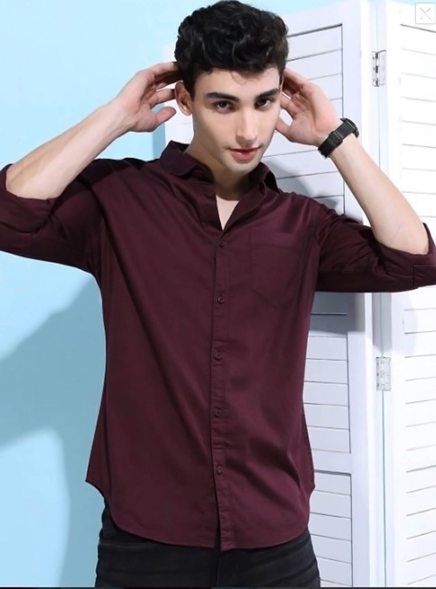 Maroon Shirt Single Pocket - Code # W127