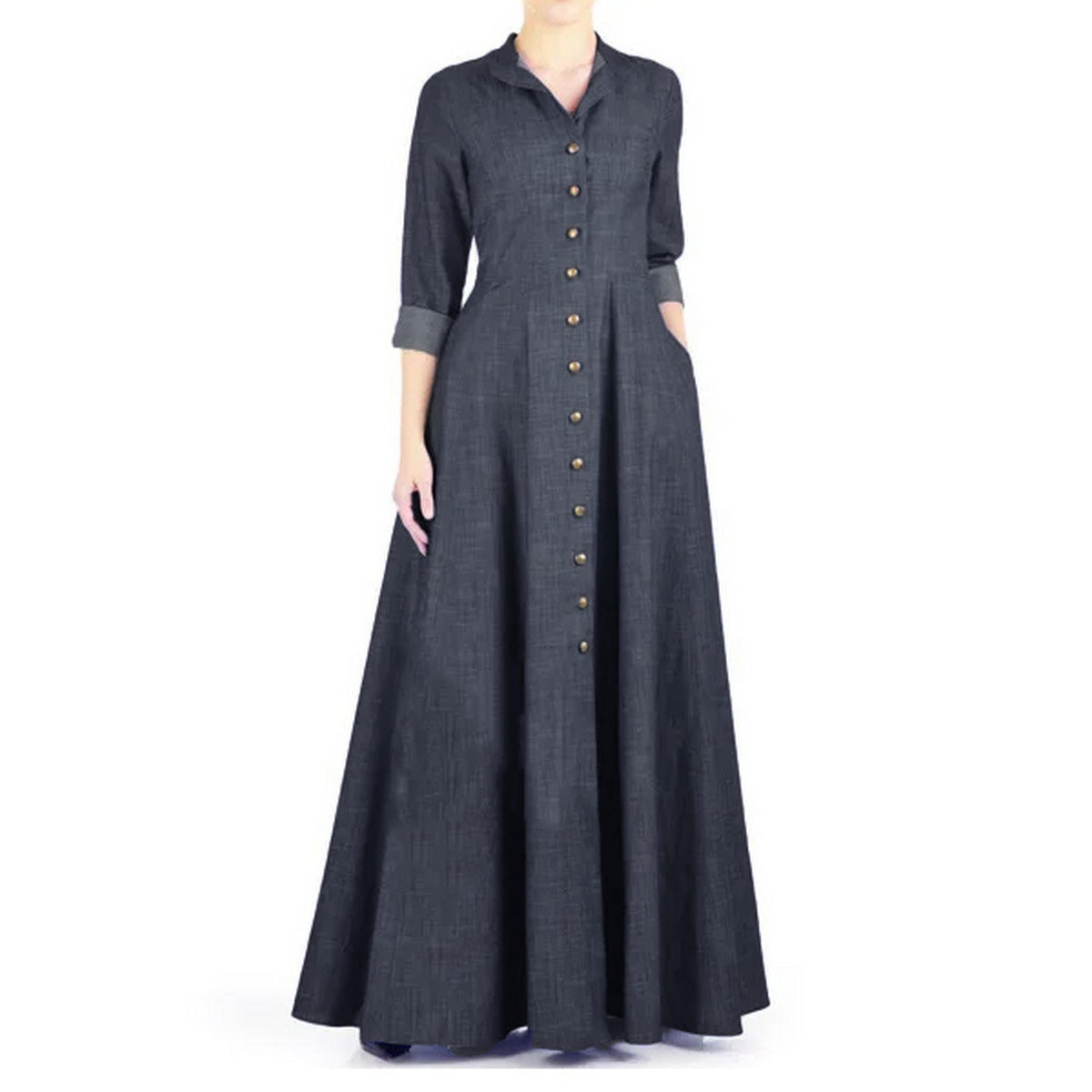 Maxi Style Denim Plain Abaya for women