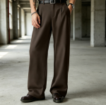 Baggy Casual Dress Pants Lightweight Pleated Wide Leg Loose Relaxed Fit Trousers - Image 2
