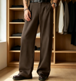 Baggy Casual Dress Pants Lightweight Pleated Wide Leg Loose Relaxed Fit Trousers