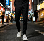 Chino Pants Casual Elastic Waist Tapered Golf Trousers - Image 2