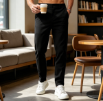 Chino Pants Casual Elastic Waist Tapered Golf Trousers