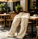 Breathable Cotton Linen Pants Casual Lightweight Summer Beach Elastic Drawstring Waist Trousers - Image 2