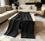 Baggy Wide Leg Pants Zipper Fly Pleated Trousers Business Casual Dress Pants with Pocket