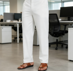Cotton Linen Pants Business Casual Dress Pants Summer Beach Loose Relaxed Fit Trousers - Image 2