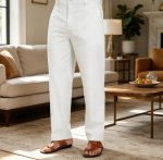 Cotton Linen Pants Business Casual Dress Pants Summer Beach Loose Relaxed Fit Trousers