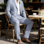 Linen Suit 2 Piece Regular Fit Set Casual Lightweight Blazer Jacket and Pants for Summer Wedding - Image 2