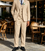 3 Piece Linen Suit Casual Lightweight Blazer Jacket Vest Pants Set for Wedding Business Prom - Image 2
