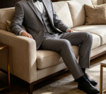 One Button 3 Piece Suit Slim Fit Tuxedo Set with Blazer Jacket Vest and Pants for Wedding Prom Business - Image 2