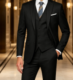 Slim Fit 3 Piece Suit Two Button Blazer Vest and Pants Tuxedo Set for Business Wedding Party - Image 2