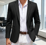 Casual Knit Blazer Two Button Lightweight Sport Coat Suit Jacket - Image 2