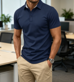 Polo Shirt Short Sleeve Cotton Pique 3 Buttons Golf Shirt Classic Fit Casual Performance T Shirt - Image 2