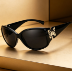 Polarised Sunglasses for Women Trendy Retro Shades UV Protection with Butterfly Detail Pack of 2 - Image 2