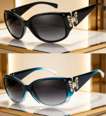 Polarised Sunglasses for Women Trendy Retro Shades UV Protection with Butterfly Detail Pack of 2