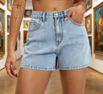 Jean Shorts Basic Wash Stretchy Solid Denim Summer Hot Short Casual Jorts - Image 2