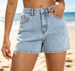 Jean Shorts Basic Wash Stretchy Solid Denim Summer Hot Short Casual Jorts