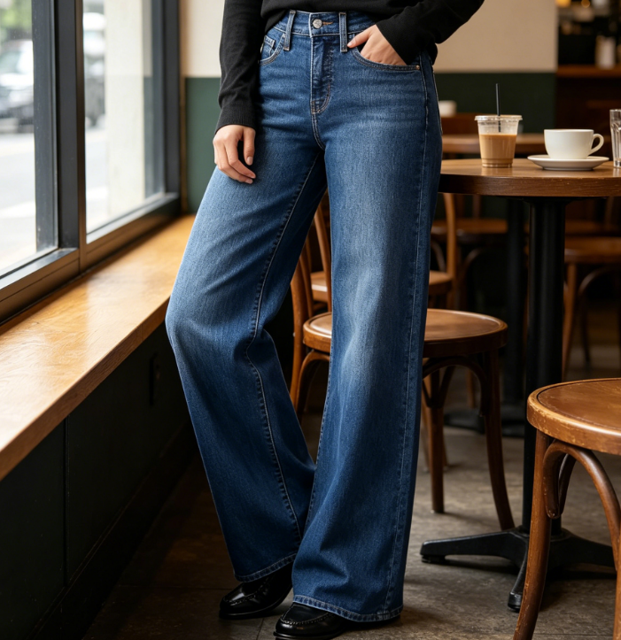 58 Shaping Wide Leg Denim Pants - Image 1