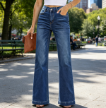 Flare Jeans High Waisted Wide Leg Baggy Jean Stretch Denim Pants