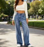 Wide Leg High Waist Baggy Loose Boyfriend Denim Pants