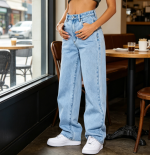 High Waisted Boyfriend Baggy Jeans Straight Leg Casual Denim Pants