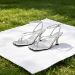 Lace Up High Heel Sandals Square Toe Flip Flop Strappy Party Shoes