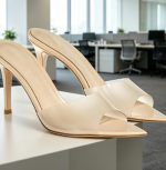 Transparent Pointed Toe Open Toe Stiletto Mules Slip On Strappy High Heel Mules Summer Backless Party Wedding Prom Dress Shoes - Image 2