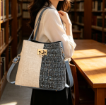 Cross Body Bag PU Leather Crossbody Bucket Bag with Adjustable Strap and Multiple Pockets